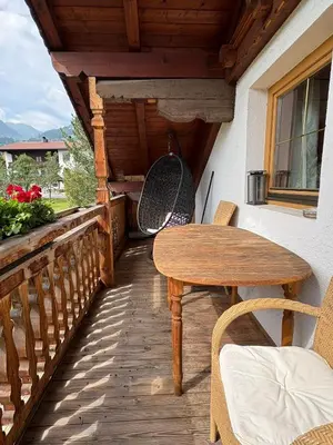 Ein Balkon oder eine Terrasse in der Unterkunft Ferienhof Kohler