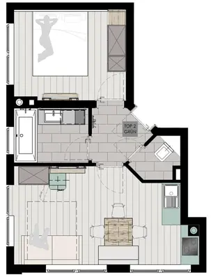 Grundriss der Unterkunft DAHUAM SUITES GERLOS Ski in Appartements mit BalkonITerrasse