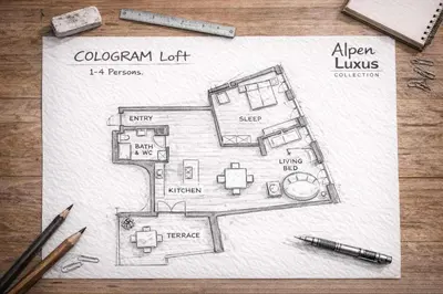 Grundriss der Unterkunft COLORGRAM Loft - by AlpenLuxus Collection