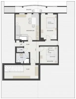 Grundriss der Unterkunft Appartement Beilberg