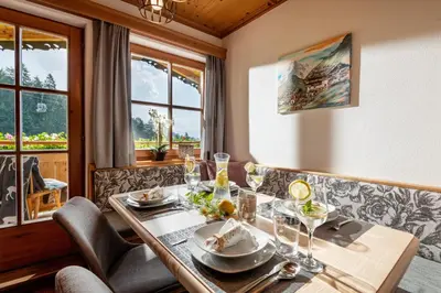 Ein Sitzbereich in der Unterkunft Appartement Beilberg