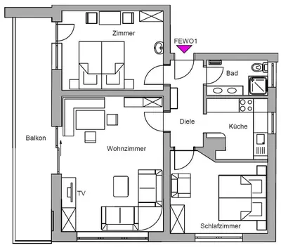 Grundriss der Unterkunft Haus Birgit