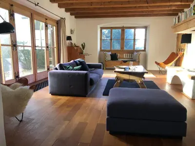 Ein Sitzbereich in der Unterkunft Haus am Berg