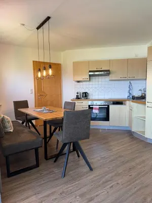 Küche/Küchenzeile in der Unterkunft Ferienwohnung Seethaler - Gartenblick