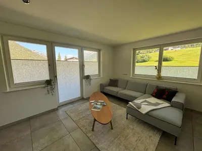 Ein Sitzbereich in der Unterkunft Apartment Eder