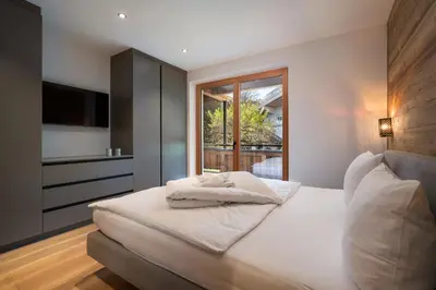 Ein Bett oder Betten in einem Zimmer der Unterkunft Chalet Florian