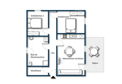 Grundriss der Unterkunft MaLa 2