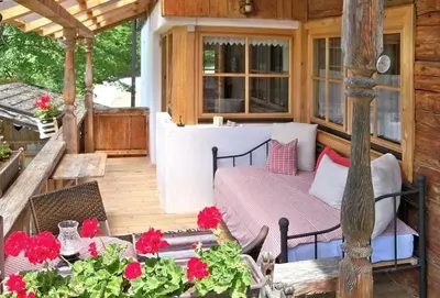 Ein Sitzbereich in der Unterkunft Bergchalet Klausner Kuschelsuite
