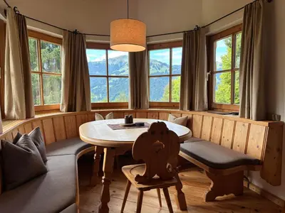 Ein Sitzbereich in der Unterkunft Residenz am Oberaigenweg