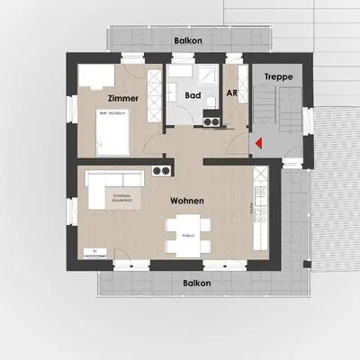 Grundriss der Unterkunft Ferienwohnung Lackner