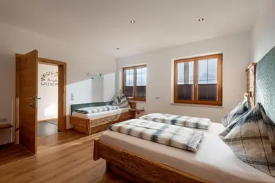 Ein Bett oder Betten in einem Zimmer der Unterkunft Zur Schönsten Aussicht