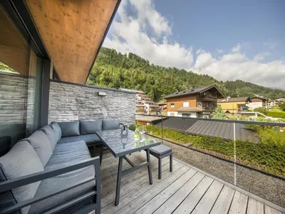 Ein allgemeiner Bergblick oder ein Berglick von der Ferienwohnung aus