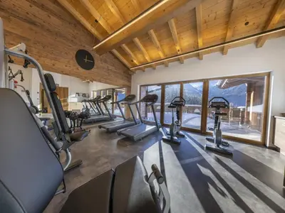 Das Fitnesscenter und/oder die Fitnesseinrichtungen in der Unterkunft Luxury Chalet with Ski Access