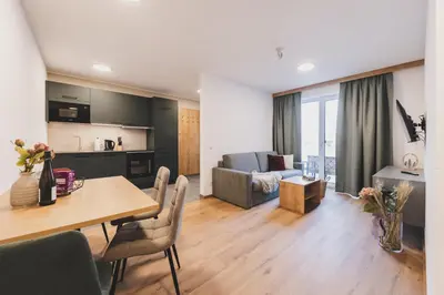 Ein Sitzbereich in der Unterkunft Dorfvilla Niedernsill