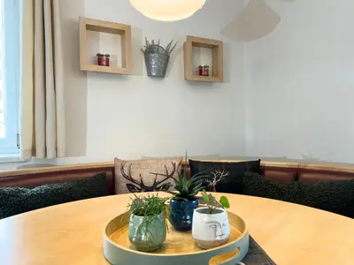 Ein Sitzbereich in der Unterkunft Mountain View Apartment