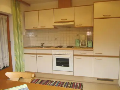 Küche/Küchenzeile in der Unterkunft Ferienwohnung Sporer