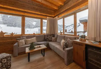 Ein Sitzbereich in der Unterkunft Bachgut, das Resort am Berg - Chalet 2