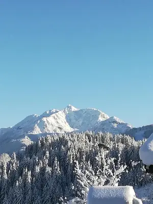 Ein allgemeiner Bergblick oder ein Berglick von der Ferienwohnung aus