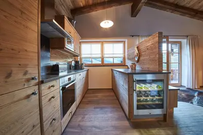 Küche/Küchenzeile in der Unterkunft Panorama Chalets