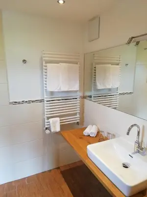 Ein Badezimmer in der Unterkunft Tirol Appartement Haus Zillertal