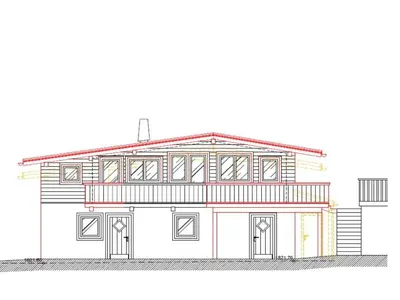 Das Gebäude in dem sich das Ferienhaus befindet