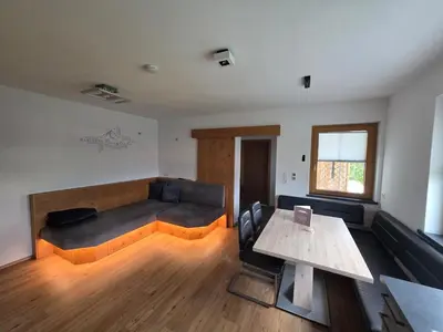 Ein Sitzbereich in der Unterkunft Bergpanorama Mühlhans