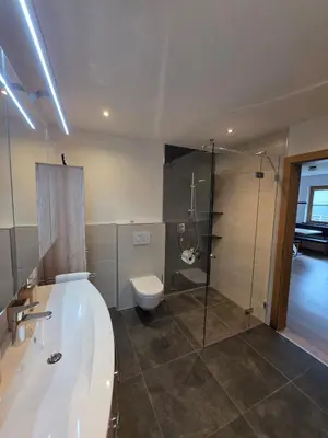 Ein Badezimmer in der Unterkunft Bergpanorama Mühlhans