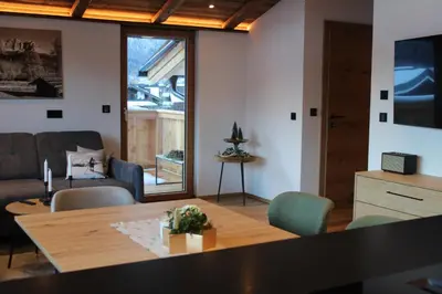 Ein Sitzbereich in der Unterkunft Mountainview-Lodge exklusiver Neubau mit Bergblick