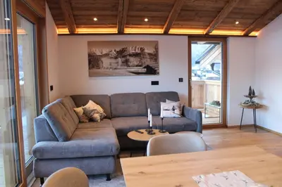 Ein Sitzbereich in der Unterkunft Mountainview-Lodge exklusiver Neubau mit Bergblick