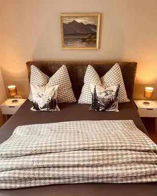Ein Bett oder Betten in einem Zimmer der Unterkunft Ferienwohnung Auszeit
