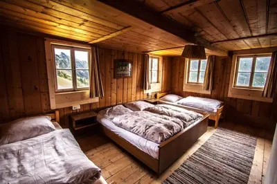 Ein Bett oder Betten in einem Zimmer der Unterkunft Bauernhaus Brandberg