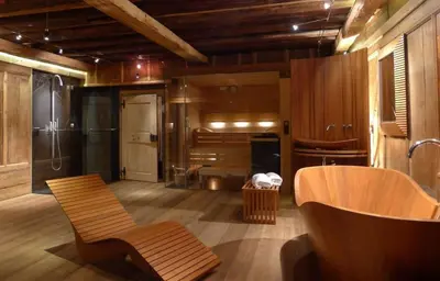 Ein Sitzbereich in der Unterkunft Luxus-Chalet Mühlermoos