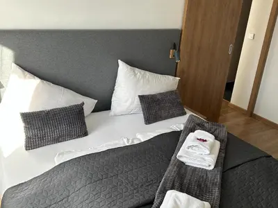 Ein Bett oder Betten in einem Zimmer der Unterkunft Nice apartment in Jochberg with ski-in, out