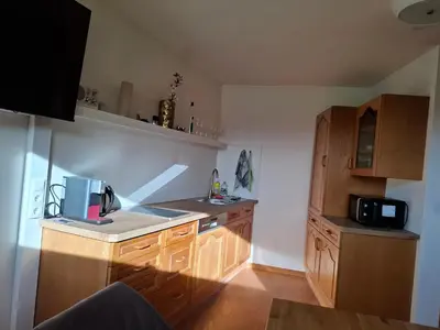 Küche/Küchenzeile in der Unterkunft Ferienwohnung mit Bergkulisse