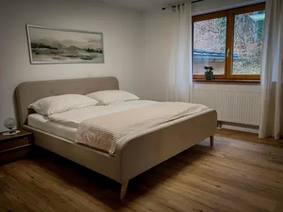 Ein Bett oder Betten in einem Zimmer der Unterkunft Ferienwohnung Doppelreiter