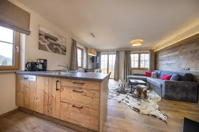 Küche/Küchenzeile in der Unterkunft Trattenbach Chalet Bärenbadkogel