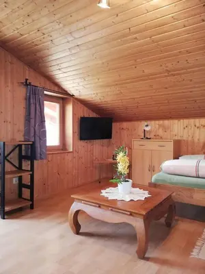 Ein Bett oder Betten in einem Zimmer der Unterkunft Chalet Luxeck