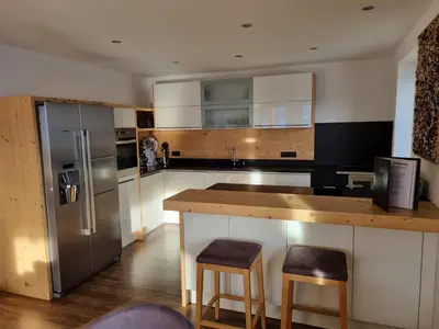 Küche/Küchenzeile in der Unterkunft Ferienwohnung La Wurm mit privatem Whirlpool