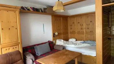 Ein Bett oder Betten in einem Zimmer der Unterkunft Wohnung Melchior bei Sterngucker