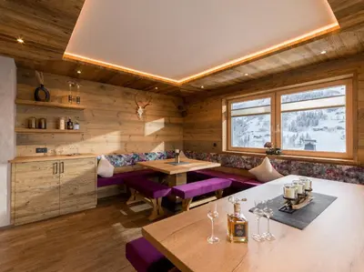 Ein Sitzbereich in der Unterkunft Ferienhaus Spitaler