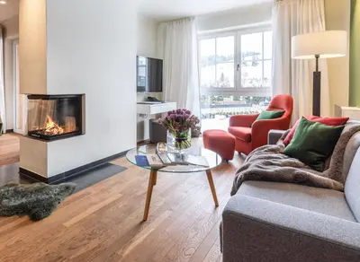 Ein Sitzbereich in der Unterkunft Kitzbühel Residences