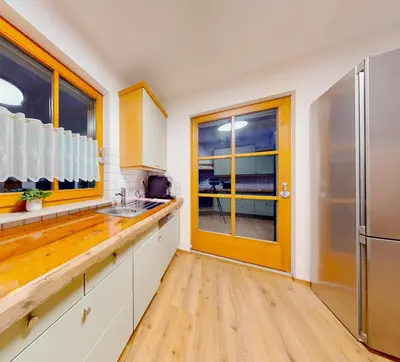 Küche/Küchenzeile in der Unterkunft Chalet Wasserfall 52 mit Sauna