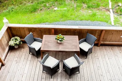 Ein Garten an der Unterkunft Chalet Haberlhütte