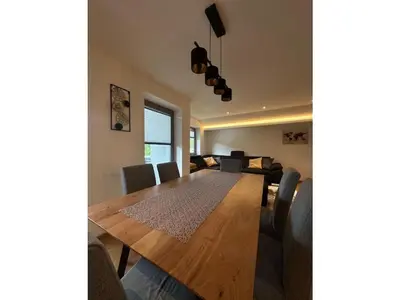 Ein Sitzbereich in der Unterkunft Holiday apartment Robin