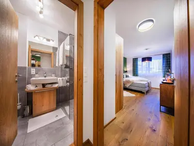 Ein Bett oder Betten in einem Zimmer der Unterkunft Modern apartment in Neukirchen