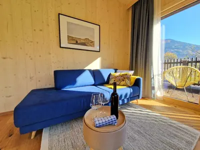 Ein allgemeiner Bergblick oder ein Berglick von der Ferienwohnung aus
