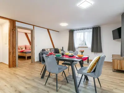 Ein Sitzbereich in der Unterkunft Tennerhof Apartments Top 2