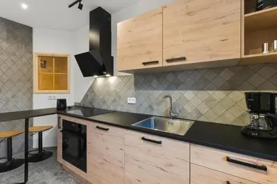 Küche/Küchenzeile in der Unterkunft Apartment Wildblick
