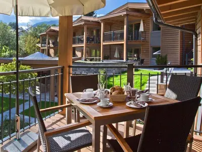 Ein Balkon oder eine Terrasse in der Unterkunft Resort Tirol Wildschönau