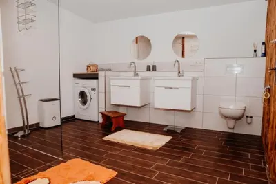 Ein Badezimmer in der Unterkunft Berghütte Inntalblick